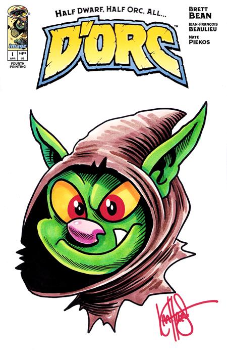 Df D’orc #1 Fourth Printing Blank Variant Signed and Remarked by Ken Haeser