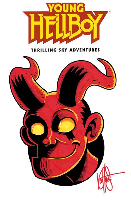 Df Young Hellboy: Thrilling Sky Adventures #1 Blank Variant Signed and Remarked by Ken Haeser