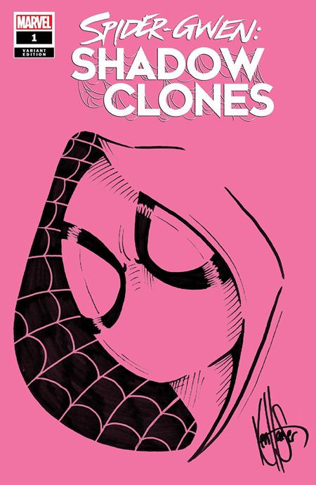 Df Spider-gwen: Shadow-clones #1 Pink Blank Variant with a Spider-gwen Sketch by Ken Haeser