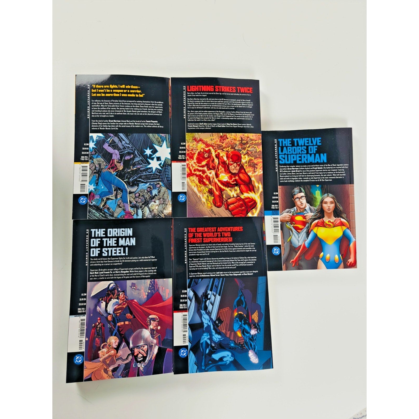 DC Compact Comics Bundle - Justice League Set 5 Books Superman, Flash, WW NEW