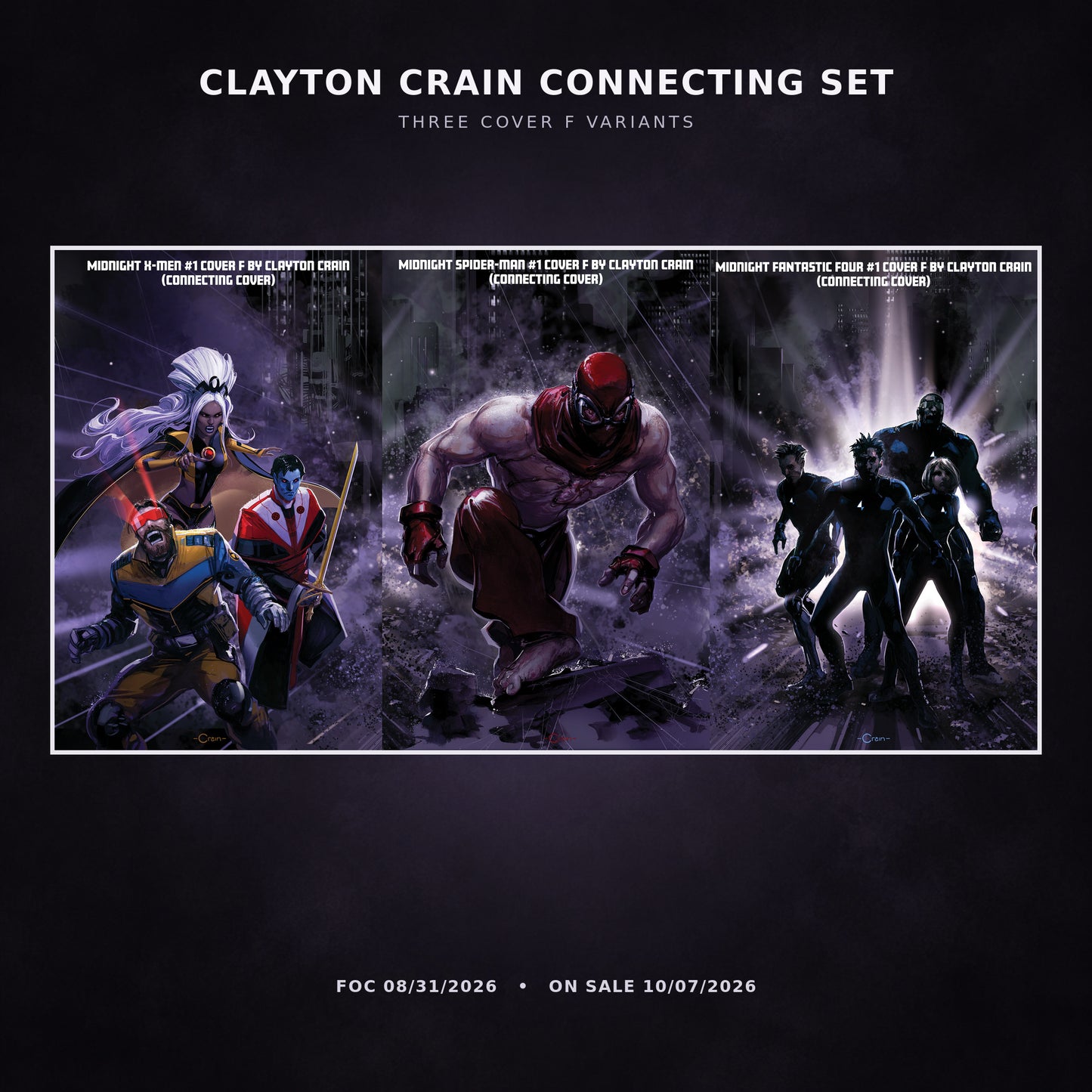 Preorder | MIDNIGHT X-MEN #1 COVER SET F CLAYTON CRAIN 3-PART CONNECTING VARI...