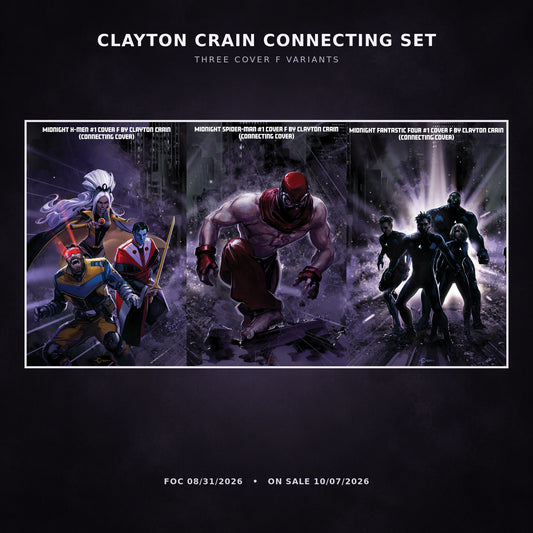 MIDNIGHT X-MEN #1 COVER SET F CLAYTON CRAIN 3-PART CONNECTING VARIANT, MARVEL