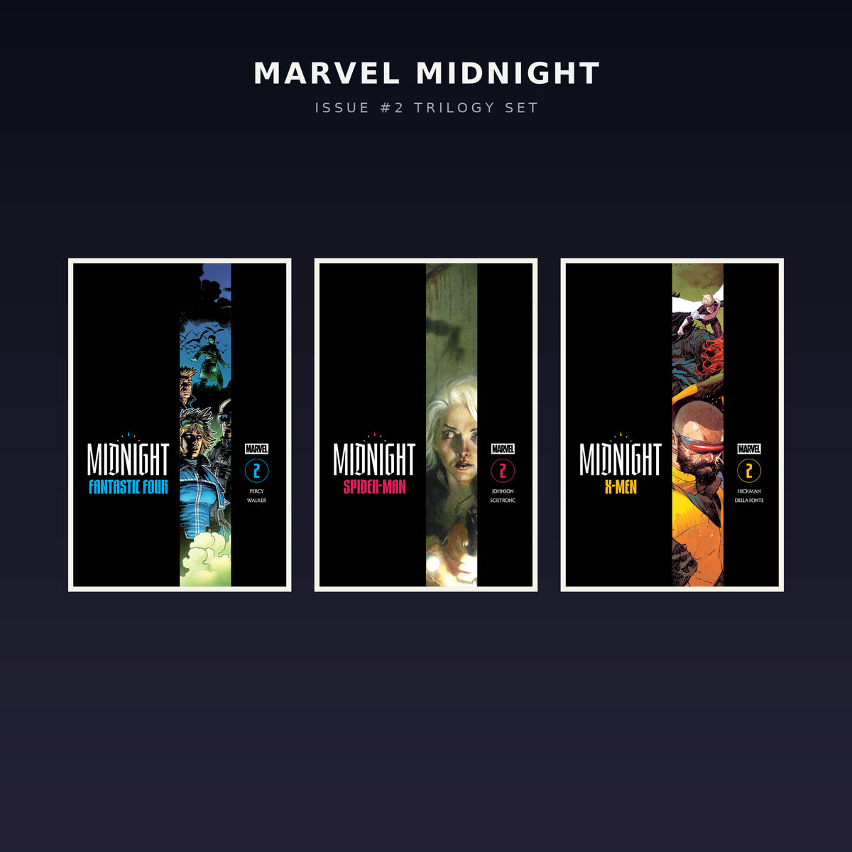 Preorder | Marvel Midnight Issue #2 Set, Cover A — X-Men, Spider-Man & FF Bundle